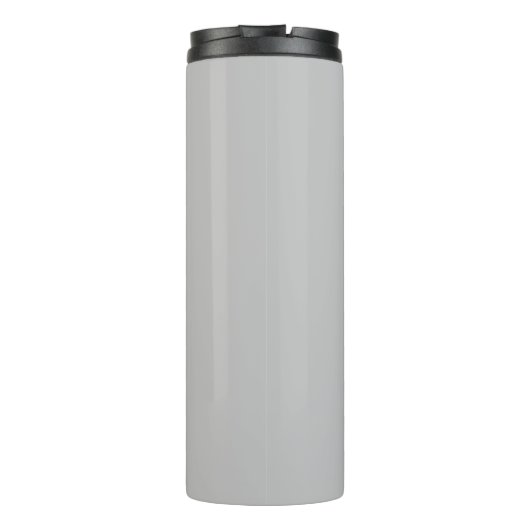 Elegant lichtgrijs wit aangepaste tekstmonogram thermosbeker (Achterkant)