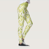 Elegant lichtgroen geel blad patroon leggings (Rechts)