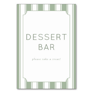 Elegant lichtgroen minimalistisch dessertbar bord kaart