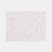 Elegant lichtroze Floral Patroon Fleece Deken (Voorkant (Horizontaal))