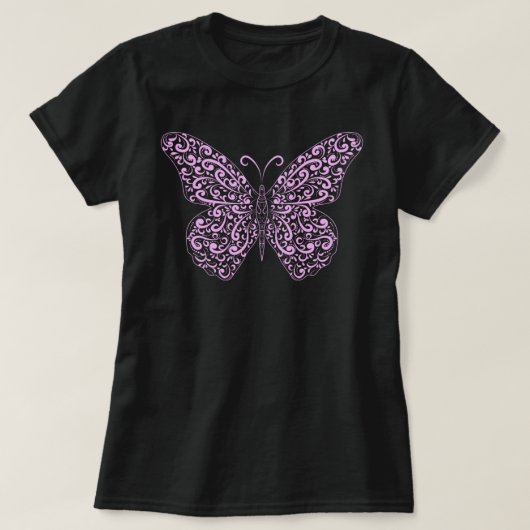 Elegant lichtroze Vlaamse vlinder T-shirt (Design voorkant)
