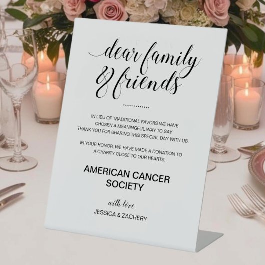 Elegant liefdadigheidsdonatie in Lieu voor het huw Reclamebord Met Voetstuk