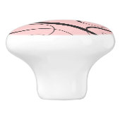 Elegant LIEFDE Kalligrafie Script Paris Roze Zwart Keramische Knop (Zijkant)