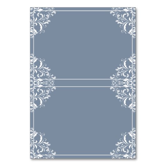 Elégant lieu de mariage / Cartes de nom (bleu pous (Dos)