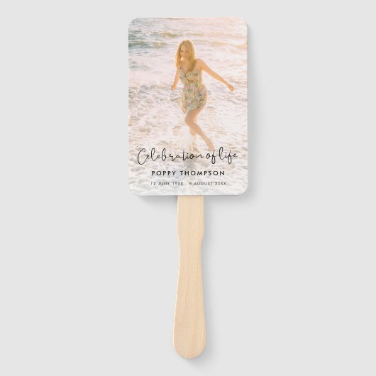 Elegant Life Celebration Order of Service Funeral Handwaaier (Voorkant)