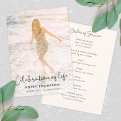 Elegant Life Celebration Order of Service Funeral Programma