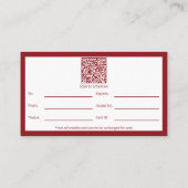 Elegant Life Coach QR Code Cadeaubon Klantenkaartje (Achterkant)