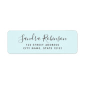 Elegant light aqua blue return address labels (Voorkant)