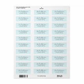 Elegant light aqua blue return address labels (Full Sheet)