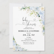 Elegant Light Blue Baby Shower Invitation