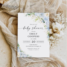 Elegant Light Blue Baby Shower Invitation
