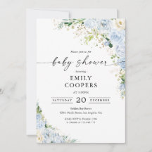 Elegant Light Blue Baby Shower Invitation