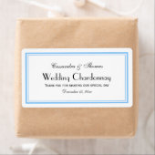 Elegant Light Blue Framed H Wine Flacon Label (Insitu)