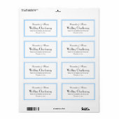 Elegant Light Blue Framed H Wine Flacon Label (Full Sheet)