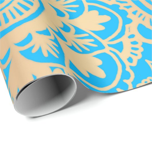Elegant Light Blue Gold Mandala Pattern Cadeaupapier (Rol Hoek)