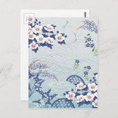 Elegant Light Blue Japans ventilatortuin Briefkaart (Voorkant / Achterkant)