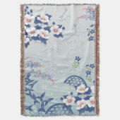 Elegant Light Blue Japans ventilatortuin Deken (Voorkant Verticaal)