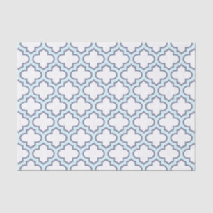 Elegant Light Blue Moroccan Quatrefoil Pattern Tissuepapier