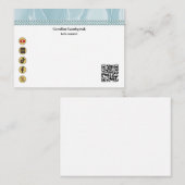 Elegant Light Blue Silk, Social Media & QR Code Notitiekaartje (Voorkant / Achterkant)