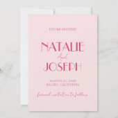 Elegant Light Deep Pink Minimalist Wedding Save The Date (Achterkant)