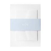 Elegant Light Dusty Blue Wedding Monogram Uitnodigingen Wikkel (Voorkant Voorbeeld)