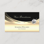 Elegant Light Gold en Black met Logo Diamond Visitekaartje (Voorkant)