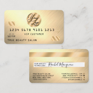 Elegant Light Gold Metallic Credit Kaart Logo Visitekaartje