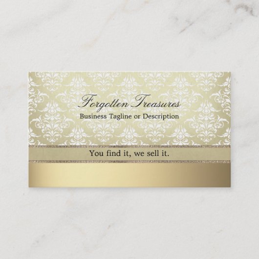 Elegant Light Golden Damask Visitekaartje (Voorkant)