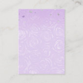 Elegant Light Purple Silver Butterfly RSVP QR Code Informatiekaartje (Achterkant)