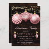 Elegant Light Roze kerstsieromwisseling Kaart (Voorkant / Achterkant)