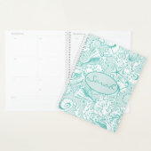 Elegant Light Zee Green Personalized Seashell Planner (Display)
