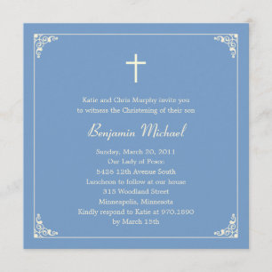 Elegant Lijst Baptism/Christening Uitnodiging