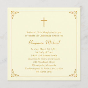 Elegant Lijst Baptism/Christening Uitnodiging