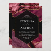 elegant lijst bogundy en goudbruinbruin kaart (Voorkant / Achterkant)