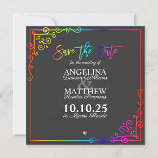 Elegant Lijst Colorful Save the Date Card