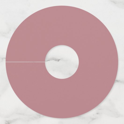 Elegant Lijst | Dusty Roos Monogram Bruiloft Wijnglaslabel (Achterkant)