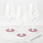 Elegant Lijst | Dusty Roos Monogram Bruiloft Wijnglaslabel (Set)