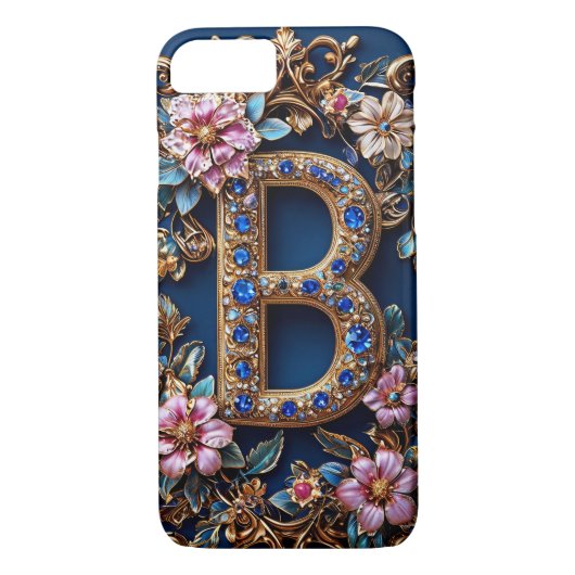 Elegant Lijst met gouden letter B Case-Mate iPhone Case (Achterkant)