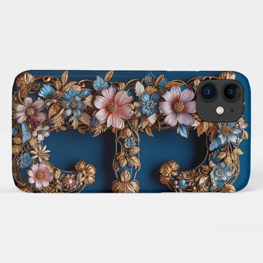 Elegant Lijst met gouden letter E Case-Mate iPhone Case (Achterkant (horizontaal))