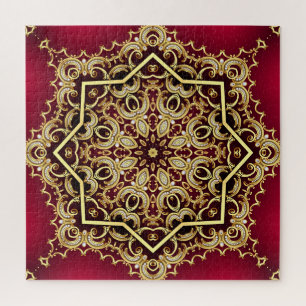 Elegant lijst: parel en goud. legpuzzel
