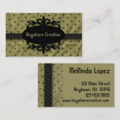 Elegant Lijst Sage Black Visitekaartje (Voorkant / Achterkant)