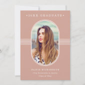 Elegant Lijst | Terracotta Photo Afstuderen Aankondiging (Voorkant)