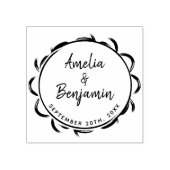 Elegant Lijst Typography Bride Groom Names Wedding Rubberstempel (Afrduk)