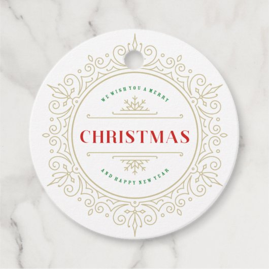 Elegant  Lijst Vakantie Groet Bedankjes Labels (Voorkant)