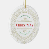 Elegant  Lijst Vakantie Groet Keramisch Ornament (Rechts)