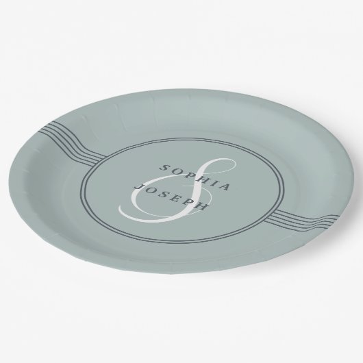 Elegant Lijst | Zee Glass Weddenschap Papieren Bordje (Gekanteld)