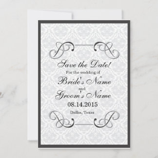 Elegant Lijst -zwart en wit slaan de datumkaart op Save The Date