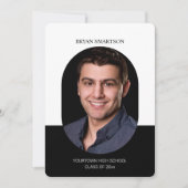 Elegant Lijst Zwart Wit Afstuderen Foto Kaart (Voorkant)