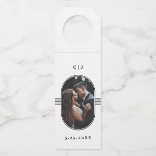Elegant Lijst Zwart-witfotoweddenschap Flessenhanger