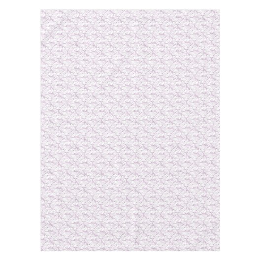 Elegant Lila Floral Scroll Pattern op White Tafelkleed (Voorkant)